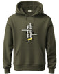ADRO Men's Cotton Blend Neck Hooded Sweatshirt (H24-FTR-OL_Olive