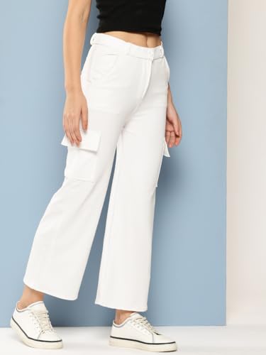 Aarika Womens Casual Wear White Colour Solid Nylon Pant (28-34)