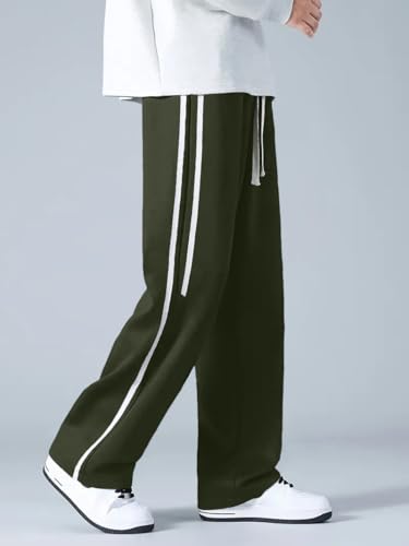 Greciilooks Men High Rise Casual Trousers Pants | Regular Trouser Loose Fit | Sports Stylish Treck Pant | Sweatpants | (Sports |