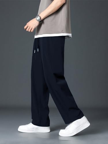 Greciilooks Lycra Track Pants For Men  Stretchable Loose Fit Gym Joggers | Korean Style Workout Pants With Trendy Gym & Streetwe