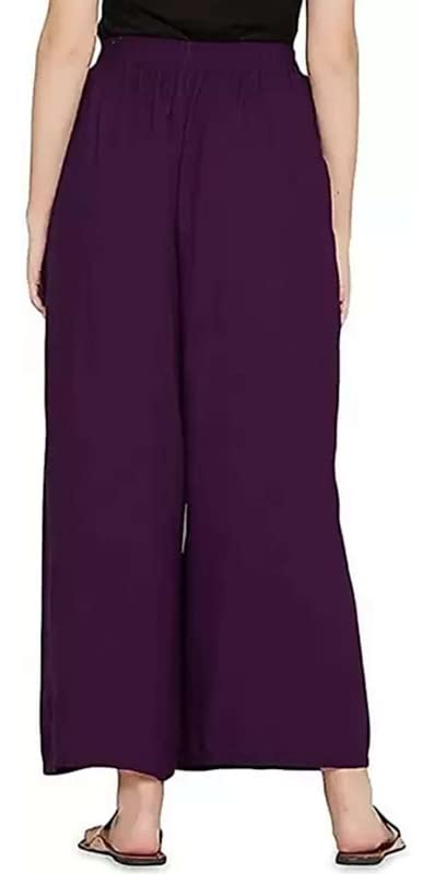 Fashion Gallery WomenS Rayon Relaxed Fit Palazzo Pants With Full Length Pull On Closure And Elasticated Flexible Waist|Palazzo