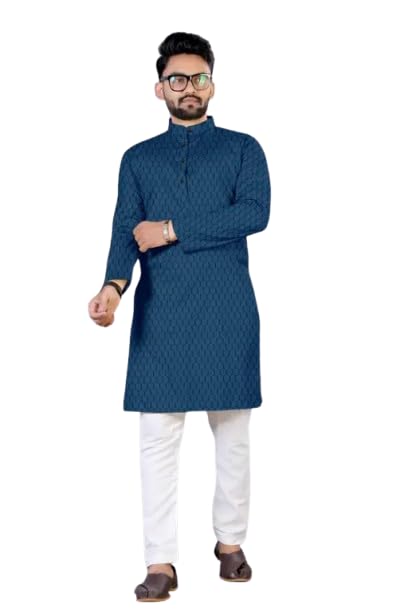 Trillmixa MenS Kurta || MenS Solid Cotton Blend Only Kurta Rama