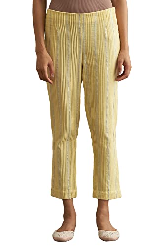 W for Woman Folksong Cotton Blend Strechable Slim Pants for Women | Cotton Blend Slim Pants for Women | Trousers for Women