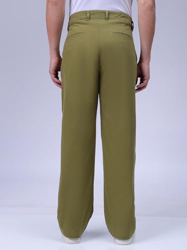 The Indian Garage Co Men Baggy Solid Mid-Rise Trousers