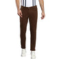 Dennis Lingo Solid Cotton MenS Casual Trouser, Tapered Fit, Mid Rise, Chinos Trousers Brown