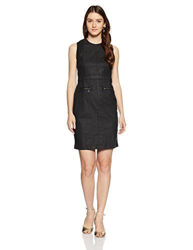 Pepe Jeans WomenS Cotton A-Line Dress (Pil0001685_Black_Small)
