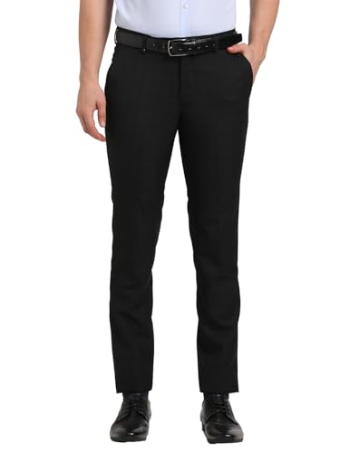 Turtle Men Poly Viscose Slim Fit Black Checkered Flat Front Formal Trouser || Pant || MenS Trouser