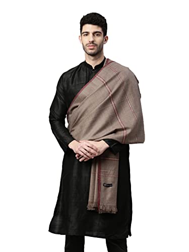 Pashmoda Men Farhat Woven Design Shawl (Size 123X266 Cms, Black Color)