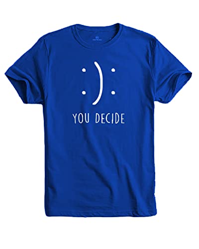 ADRO You Decide Mens Printed T-Shirts (RNR-M-DEC-RB_Royal Blue_XL)