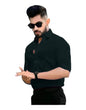 Tee Projekt Shirt for Men Cotton Plain Spread Collar Casual Shirt Parfect for ormal Wear, Home Wear, Office Wear Green