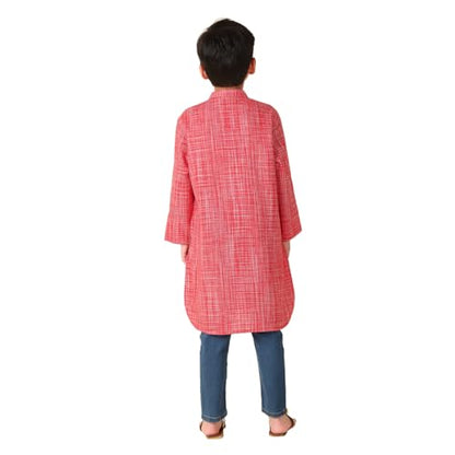 Fabindia BoyS Cotton Woven Regular Kurta (1030884Red_Red
