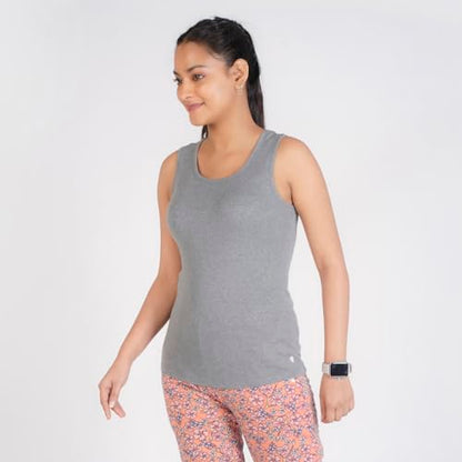 Rupa Colors Playsure Solid 100% Combed Cotton Rib Fabric, Womens Tank Top, Sleeveless Pack of 1