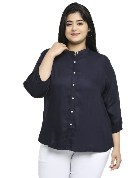 Style Quotient Plus Women Solid White Viscose Rayon Formal Shirt