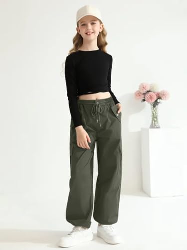 TAGAS Regular Cargo Pant ||Relaxed Trouser Joggers for Girls || (GC-45_Olive
