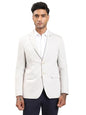 Turtle Men Knitted Cream Solid Tailored Fit Blazer