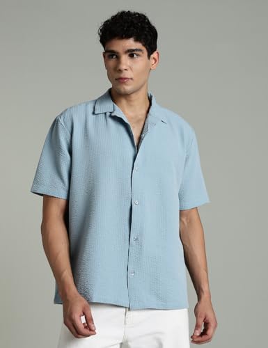 Fyltr MenS Solid Regular Fit Shirt (Fylss25Ms-1318_Blue Aura