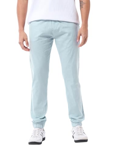 Bewakoof MenS Solid Regular Fit Cotton Joggers Blue