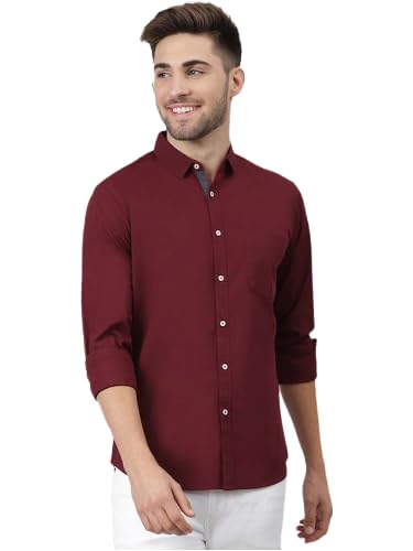 Tee Projekt Cotton Spread Collar Long Sleeve Shirt for Men Formal Shirt Casual Men Shirt