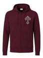 ADRO Mens Regular Fit Maroon Zip-Up Hoodie for Man | 320 GSM Cotton Poly Fleece Zipper Sweatshirt with Soft Fabric & Printed Hoo