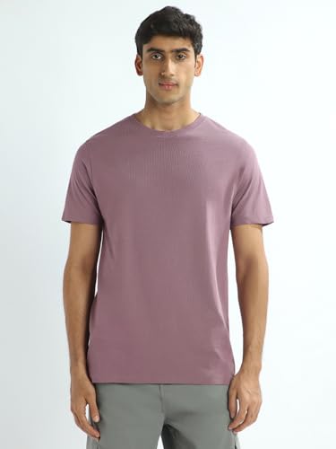 Nobero MenS Solid Regular Fit T-Shirt (1M-Twts-R0007_Grape Nectar