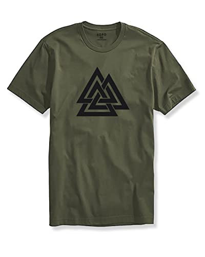 ADRO Triangle Mens Printed T-Shirt (RNR-M-TKT-OL_Olive_XL)