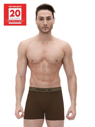 Rupa Frontline Long Trunk for Men, 100% Cotton Material, Outer Elastic, Pack of 2 Assorted
