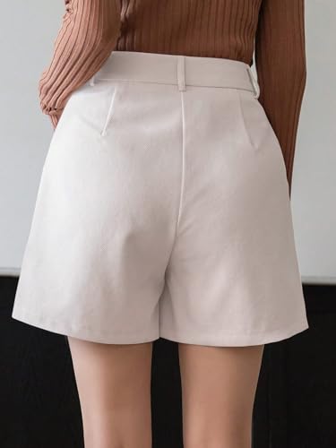 Greciilooks WomenS Western Shorts  Trendy Knee Length Casual Bottoms | Relaxed Fit Summer Shorts For Girls & Women Cream