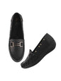 Shoetopia Womens Flat Loafers Black