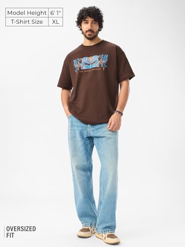 The Souled Store Ashwatthama: The Cursed Warrior Men and Boys Short Sleeves Round Neck Graphic Printed Cotton Oversized T-Shirts