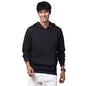ADRO Mens Cotton Solid Hoodie Sweatshirts (H23-PLN-NB_Navy_XL)