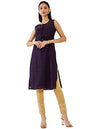 Soch Women Purple Georgette Embroidered Kurta