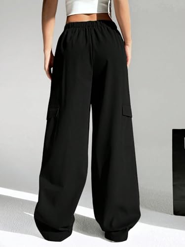 GRECIILOOKS Loose High-Waisted Pants | Korean Trousers for Women (GL-TR1043_Black