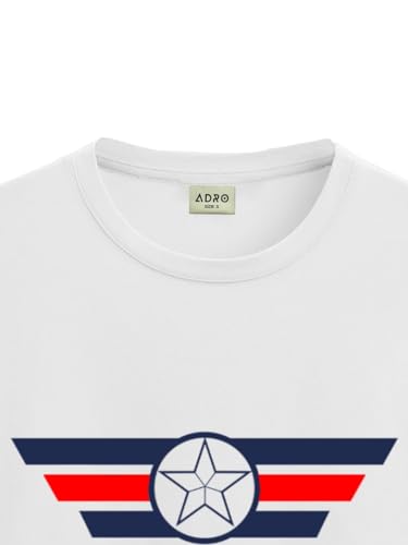 ADRO Men's Solid Regular Fit T-Shirt (RN24-CAP-WH_White