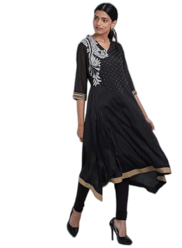 W for Woman Women's Synthetic Regular Fit Asymmetrical Hemline Kurta