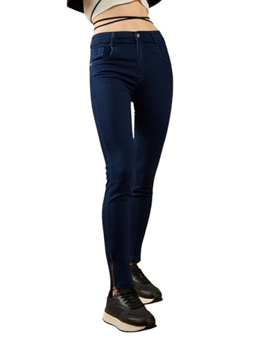 Dolce Crudo WomenS Skinny Fit Mid Rise Cropped Length Zipper Detailing Denim Stretchable Jeans,(Doss21Den99-37-559-34, Maya Blue