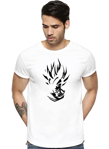 ADRO Anime Printed Mens T-Shirts (RNR-M-GOK-WH_White_XL)