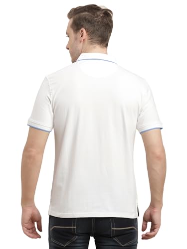 Turtle Men Cotton Stretch White Solid Polo T-Shirt