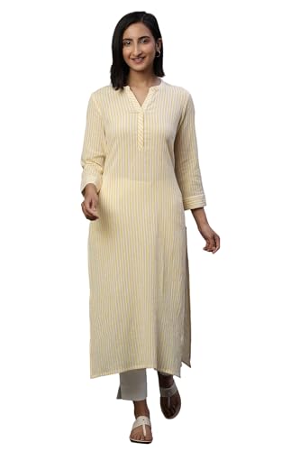 Aurelia WomenS Cotton Regular Kurta (24Fea14815-704875_Yellow