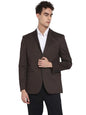 Turtle Men Knitted Brown Striped Regular Fit Full Sleeve Casual Blazer