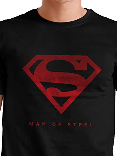 The Souled Store Superman: Iconic Emblem Mens And Womens Graphic Printed Cotton T-Shirt Black T-Shirts Fashionable Trendy Graphi