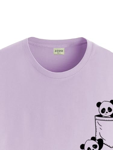 ADRO Men's Solid Regular Fit T-Shirt (RN24-POC-PU_Purple