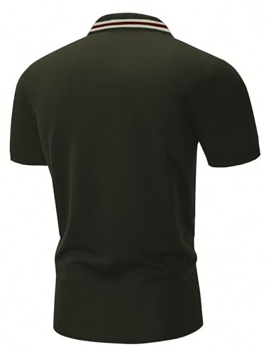 Greciilooks Polo T-Shirt For Men  Cotton Short Sleeve Regular Fit Tee | Perfect For Golf, Travel & Outdoor Casual Look Green