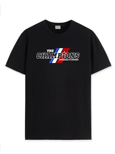 ADRO Men's Graphic Printed 100% Cotton T-Shirt - Regular Fit, Printed T-Shirts for Men (RN24-CMP-BL_Black_XL)