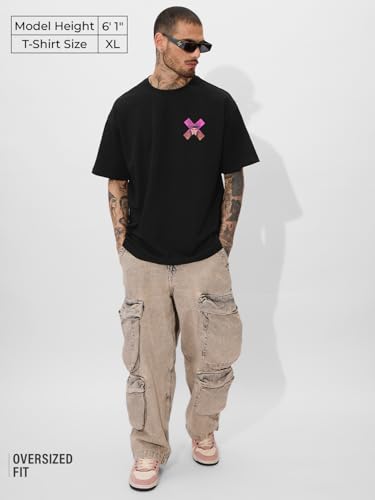 The Souled Store Official X-Men: Gambit Oversized T-Shirt for Men Boys Cotton Casual Half Sleeves Baggy Loose Fit Drop Shoulder