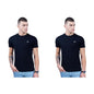 REVOLT Solid Slim Fit Men's Casual Round Neck 100% Cotton T-Shirt-Shoulder Print (Jet Black, XL) (REVSS23-TEE-003