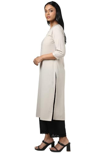 Soch WomenS Cotton Flex Embroidered Regular Kurta (Cws5Ku61072_Beige