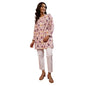 Fabindia WomenS Woven Regular Fit Tunic (1033907White- White-Purple