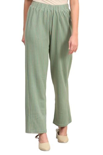 Aurelia WomenS Woven Mid Rise Green Winter Palazzo (Size: L)-24Noa60279-703629