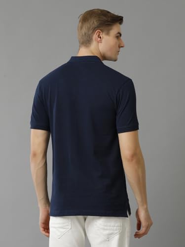ADRO Premium Cotton Polo for Men (P23-H-PLN_Navy Blue)