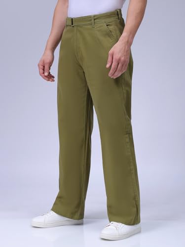 The Indian Garage Co Men Baggy Solid Mid-Rise Trousers
